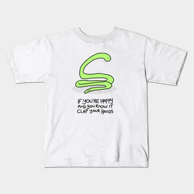 Grumpy Snake Kids T-Shirt by grumpyanimals
